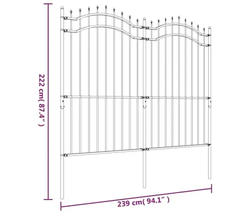 Sodo Tvora Su Iešmeliu, Juoda, 239X175 cm Milteliniu Būdu Dažytas Plienas