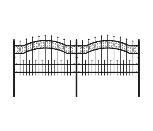 Sodo Tvora Su Iešmeliais, Juoda, 240X75 cm Milteliniu Būdu Dažytas Plienas