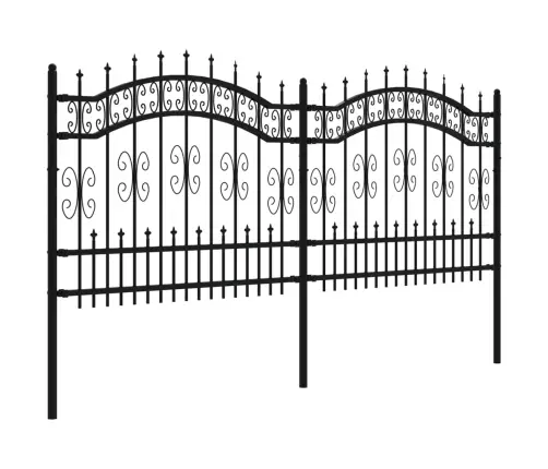 Sodo Tvora Su Iešmeliais, Juoda, 240X100cm Milteliniu Būdu Dažytas Plienas