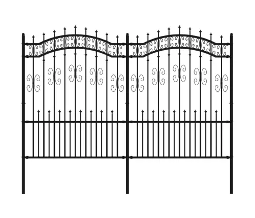 Sodo Tvora Su Iešmeliais, Juoda, 240X150cm Milteliniu Būdu Dažytas Plienas