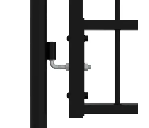 Tvoros Vartai Su Ietimi Viršuje, Juodi, 305X75cm Milteliniu Būdu Dažytas Plienas