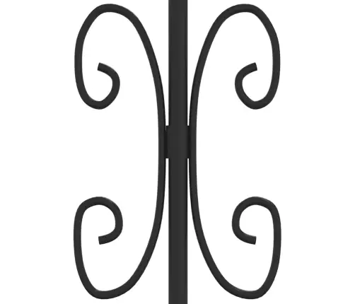 Tvoros Vartai Su Ietimi Viršuje, Juodi, 305X175 cm Milteliniu Būdu Dažytas Plienas