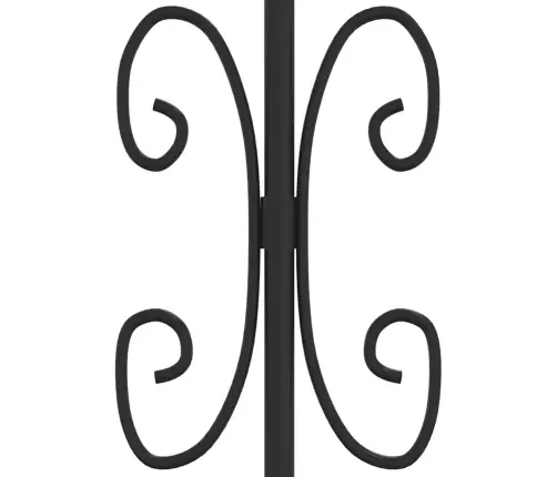 Tvoros Vartai Su Ietimi Viršuje, Juodi, 406X125 cm Milteliniu Būdu Dažytas Plienas