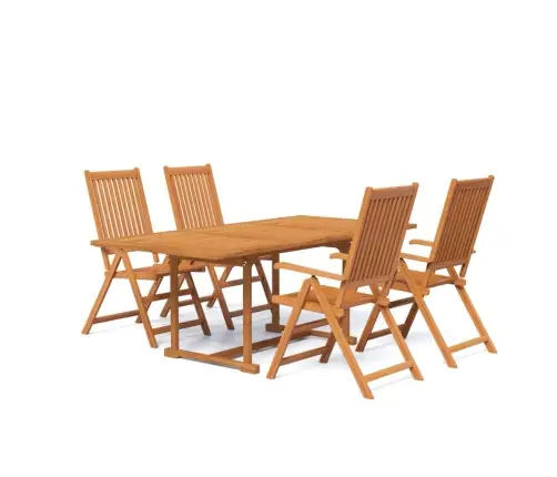 Sodo Valgomojo Komplektas, 5 Dalių, Akacijos Medienos Masyvas, 150-200 Cm