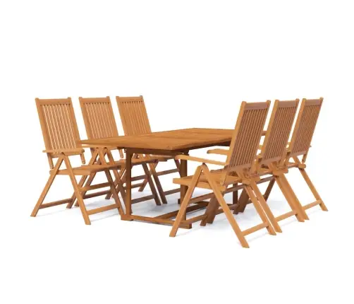 7-Osaline Aiamööblikomplekt, Akaatsiapuit, 150-200 Cm