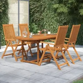 5-Osaline Aiamööbli Komplekt, Akaatsiapuit, 120-170 Cm