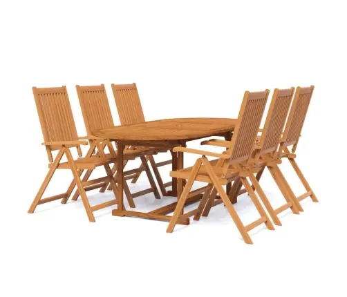 7-Osaline Aiamööblikomplekt, Akaatsiapuit, 120-170 Cm