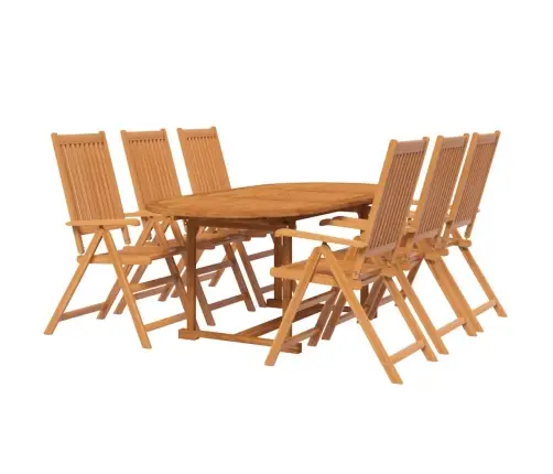 7-Osaline Aiamööblikomplekt, Akaatsiapuit, 120-170 Cm