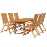 7-Osaline Aiamööblikomplekt, Akaatsiapuit, 120-170 Cm