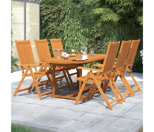 7-Osaline Aiamööblikomplekt, Akaatsiapuit, 120-170 Cm