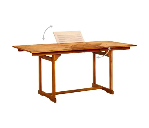 Sodo Valgomojo Komplektas, 7 Dalių, Akacijos Medienos Masyvas, 120-170 Cm