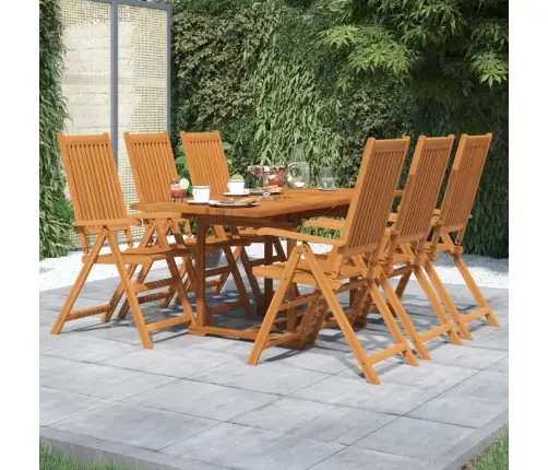 Sodo Valgomojo Komplektas, 7 Dalių, Akacijos Medienos Masyvas, 120-170 Cm