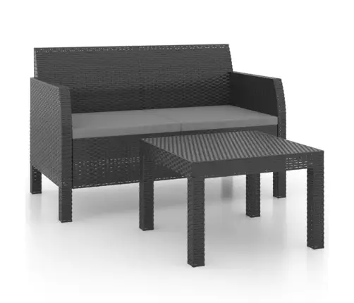 2-Daļīgs Dārza Mēbeļu Komplekts Ar Matračiem, Pp Pinums, Pelēks Vidaxl