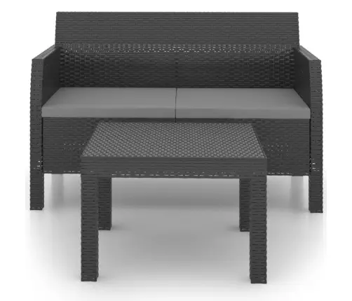 2-Daļīgs Dārza Mēbeļu Komplekts Ar Matračiem, Pp Pinums, Pelēks Vidaxl