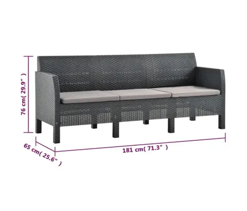 2-Daļīgs Dārza Mēbeļu Komplekts, Matrači, Pp Pinums, Pelēks Vidaxl