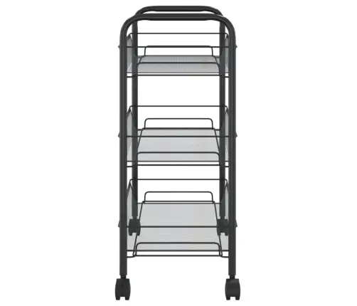 3-Līmeņu Virtuves Ratiņi, Melni, 46X26X64 Cm, Dzelzs Vidaxl