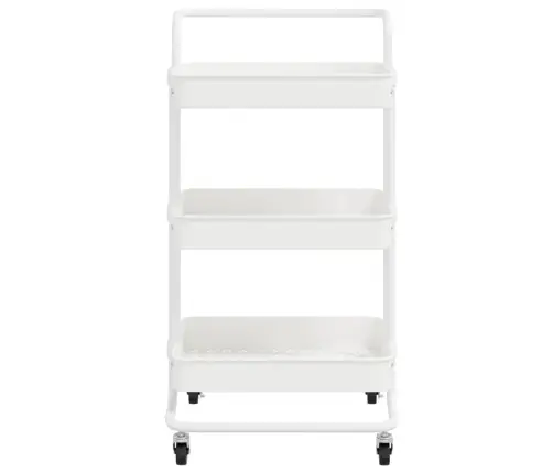 Virtuvės Vežimėlis, 3 Aukštų, Baltas, 42X35X85cm Geležis/Abs