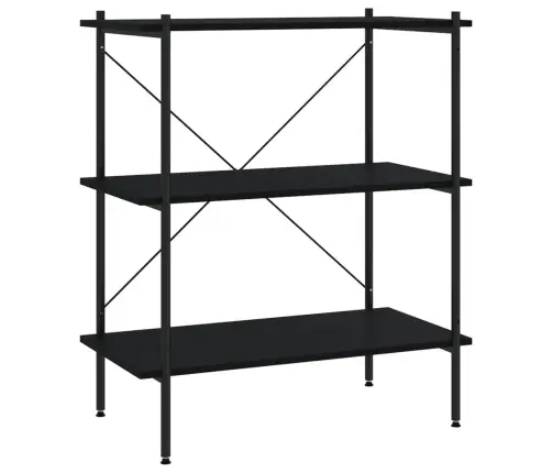 3-Līmeņu Plaukts, Melns, 80X40X92 Cm Vidaxl