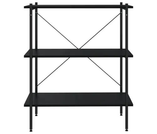 3-Līmeņu Plaukts, Melns, 80X40X92 Cm Vidaxl