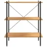 3-Korruseline Riiul, Must Ja Tamm, 80 X 40 X 92 Cm 3-Korruseline Riiul, Must Ja Tamm, 80 X 40 X 92 Cm