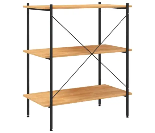 3-Korruseline Riiul, Must Ja Tamm, 80 X 40 X 92 Cm 3-Korruseline Riiul, Must Ja Tamm, 80 X 40 X 92 Cm