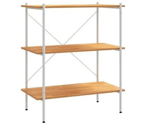 3-Līmeņu Plaukts, Balts, Ozolkoka, 80X40X92 Cm Vidaxl