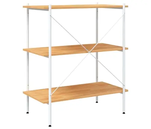 3-Līmeņu Plaukts, Balts, Ozolkoka, 80X40X92 Cm Vidaxl