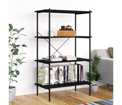 4-Tasandiline Riiuliosa, Must, 80 X 40 X 130 Cm