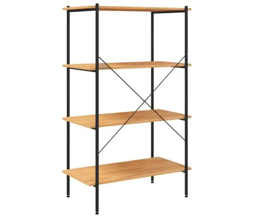 4-Līmeņu Plaukts, Melns, Ozolkoka, 80X40X130 Cm Vidaxl