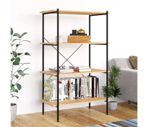 4-Līmeņu Plaukts, Melns, Ozolkoka, 80X40X130 Cm Vidaxl