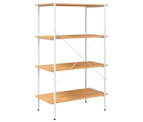 4-Līmeņu Plaukts, Balts, Ozolkoka, 80X40X130 Cm Vidaxl