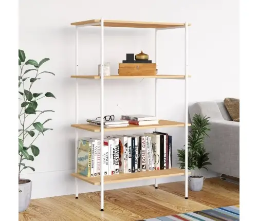 4-Līmeņu Plaukts, Balts, Ozolkoka, 80X40X130 Cm Vidaxl