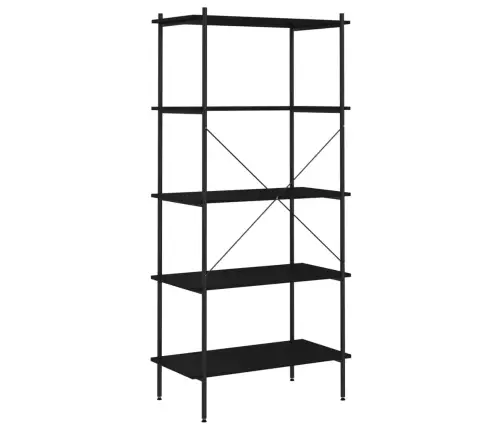 5-Līmeņu Plaukts, Melns, 80X40X163 Cm Vidaxl