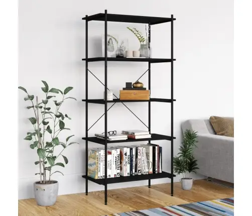 5-Līmeņu Plaukts, Melns, 80X40X163 Cm Vidaxl