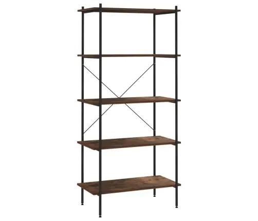 5-Līmeņu Plaukts, Melns, Dabīga Krāsa, 80X40X163 Cm Vidaxl