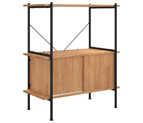 3-Korruseline Riiul Kapiga, 80 X 40 X 92 cm Teras Ja Tehispuit