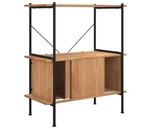 3-Korruseline Riiul Kapiga, 80 X 40 X 92 cm Teras Ja Tehispuit