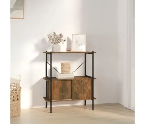 3-Līmeņu Plaukts Ar Skapīti, 80X40X92 Cm, Tērauds, Koks Vidaxl
