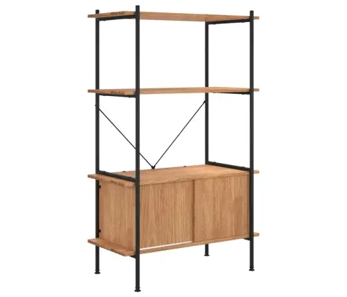 4-Līmeņu Plaukts Ar Skapīti, 80X40X130 Cm, Tērauds, Koks Vidaxl