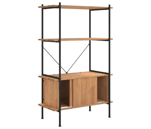 4-Līmeņu Plaukts Ar Skapīti, 80X40X130 Cm, Tērauds, Koks Vidaxl