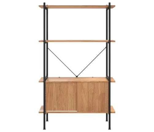 4-Līmeņu Plaukts Ar Skapīti, 80X40X130 Cm, Tērauds, Koks Vidaxl