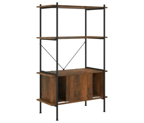 Lentyna Su Spintele, 4 Aukštų, 80X40X130cm Plienas Ir Mediena