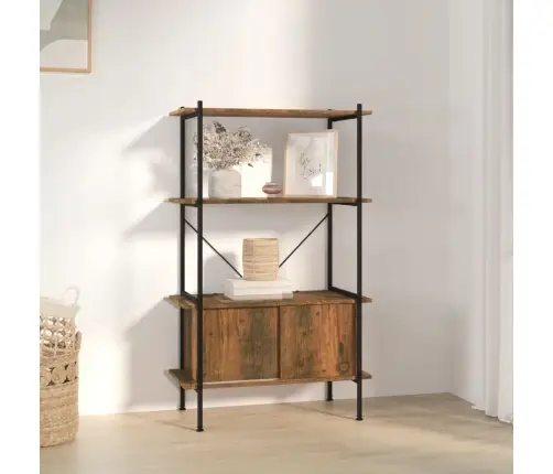 Lentyna Su Spintele, 4 Aukštų, 80X40X130cm Plienas Ir Mediena