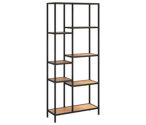 Grāmatu Plaukts, 80X30X180 Cm, Tērauds Un Inženierijas Koks Vidaxl