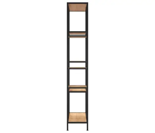 Grāmatu Plaukts, 80X30X180 Cm, Tērauds Un Inženierijas Koks Vidaxl