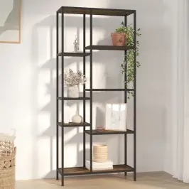 Grāmatu Plaukts, 80X30X180 Cm, Tērauds Un Inženierijas Koks Vidaxl