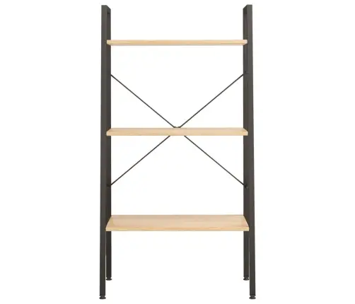 3-Līmeņu Plaukts, Gaiši Brūns Un Melns, 56X35X108 Cm Vidaxl