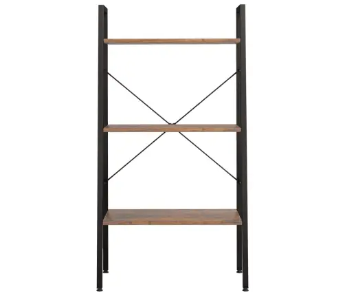 3-Līmeņu Plaukts, Tumši Brūns Un Melns, 56X35X108 Cm Vidaxl