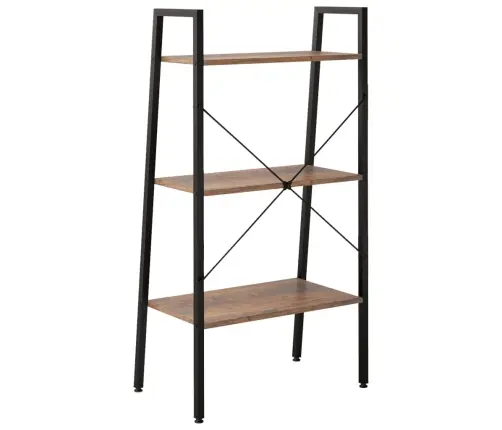 3-Līmeņu Plaukts, Tumši Brūns Un Melns, 56X35X108 Cm Vidaxl