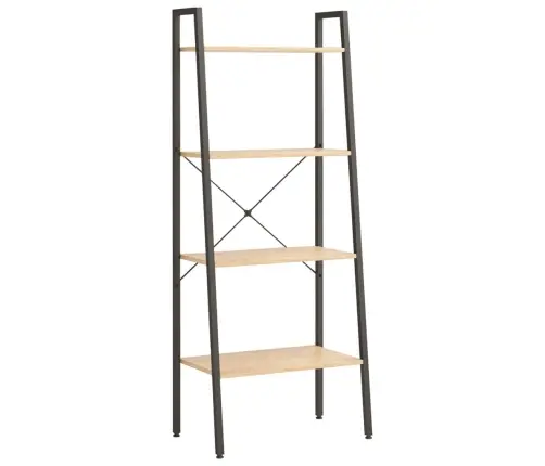 4-Līmeņu Plaukts, Gaiši Brūns Un Melns, 56X35X140 Cm Vidaxl